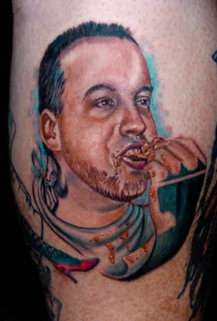 Tattoos - Ryan Hadley eating Buffalo Wings - 46013